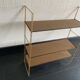 Vintage 1960 String wall shelf in gold wood - 60 x 50 cm