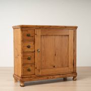 Cabinet Biedermeier en pin ancien avec 4 tiroirs