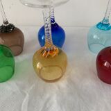 6 colorful murano glasses 1970