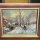 Oil on panel signed B. Franco depicting a lively winter landscape.