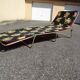 Folding chaise longue cous camp bed with flowers vintage brand Castel Joyeux
