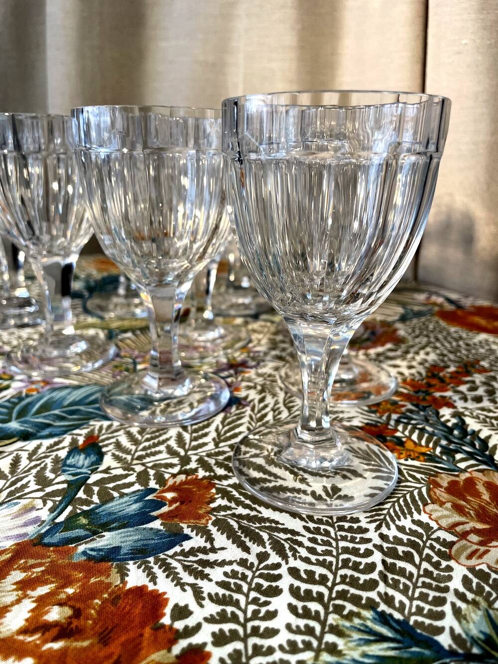 Set of 10 nancy crystal port glasses 1920s 1930s