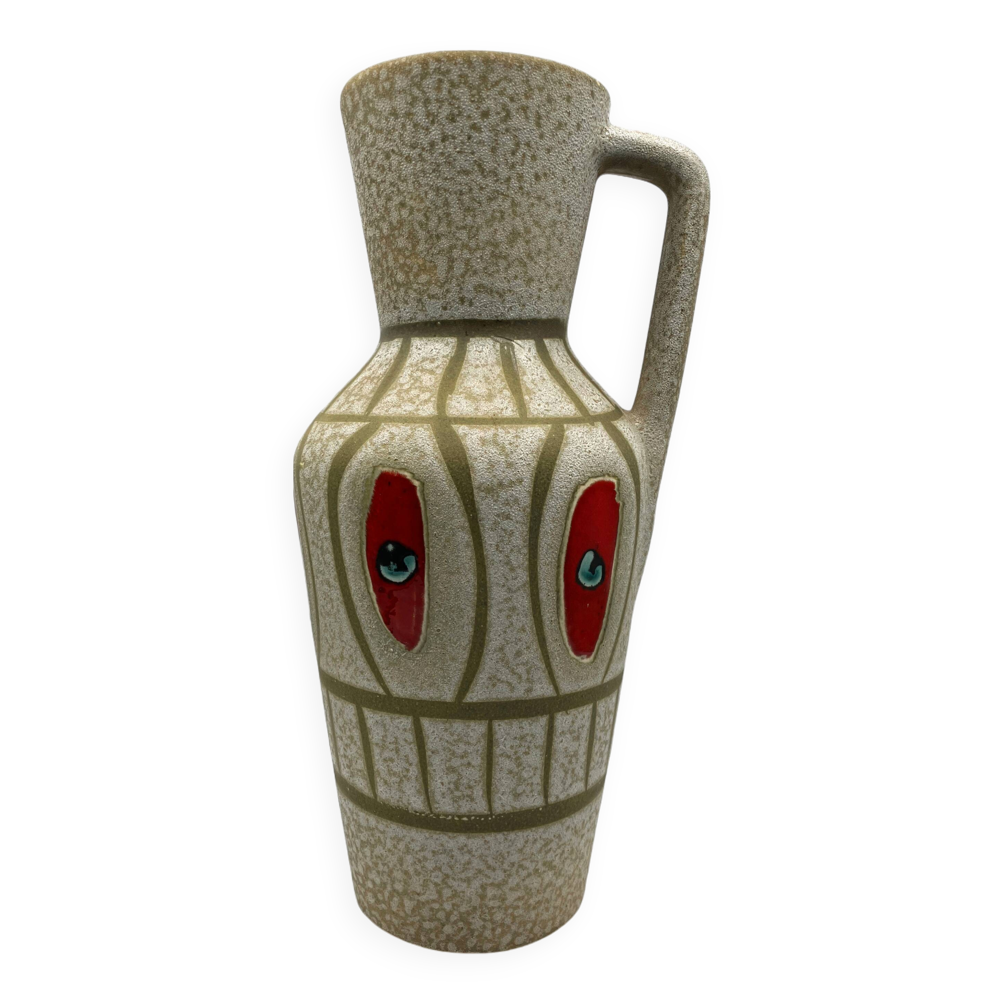 Large vase in matte and glazed ceramic • Manufacture Bay Keramik • W. Germany