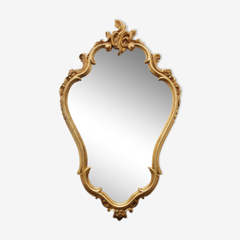 Golden rockery mirror with gold leaf 43x70cm