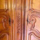 Bridal wardrobe with gendarme hat in solid cherry wood 18th century