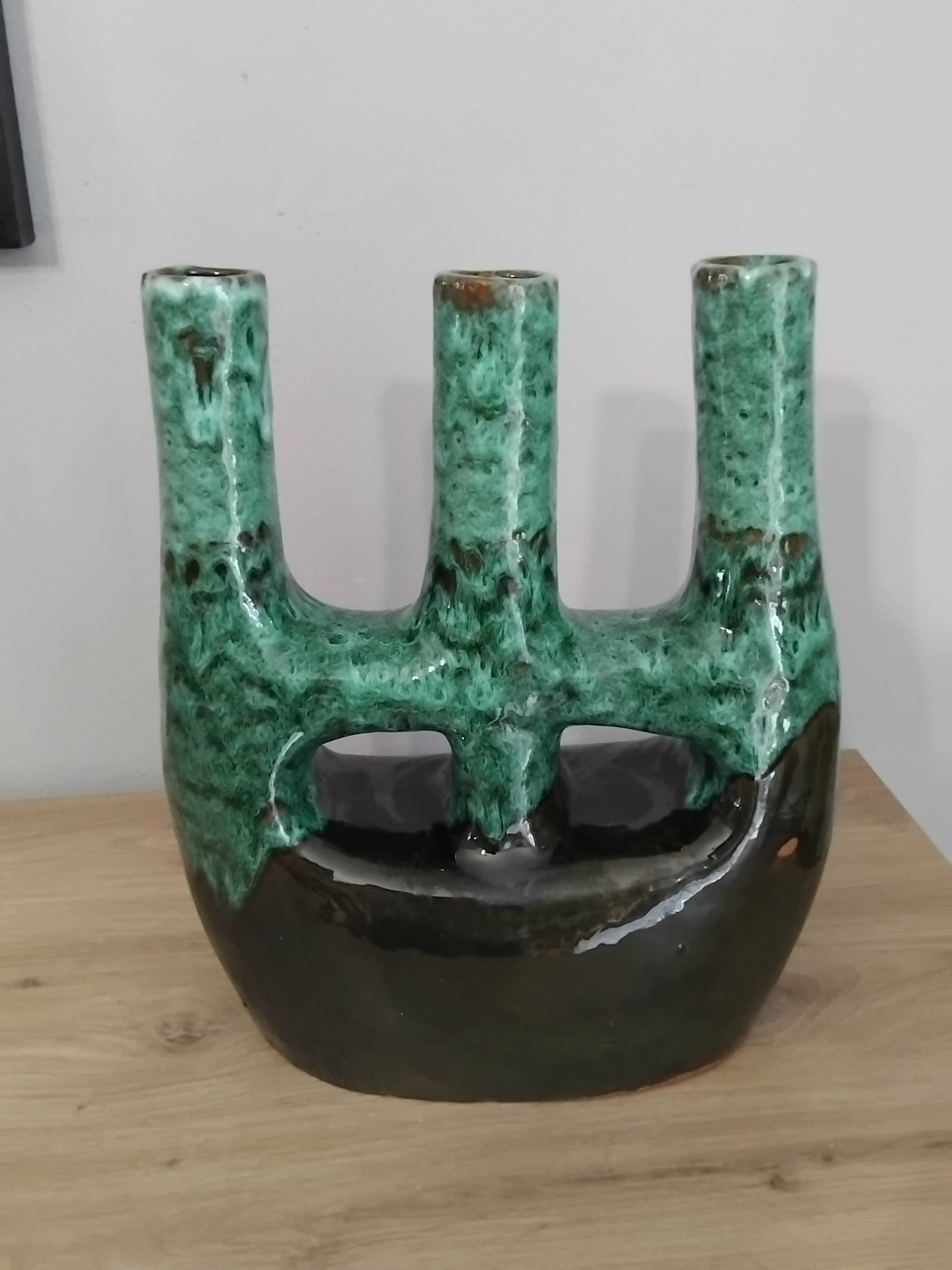 Candle holder from Tamegroute Morocco Marrakech vintage ceramic design