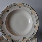 Set of 7 antique deep plates from Longwy, "Savigny" model, in good condition.
