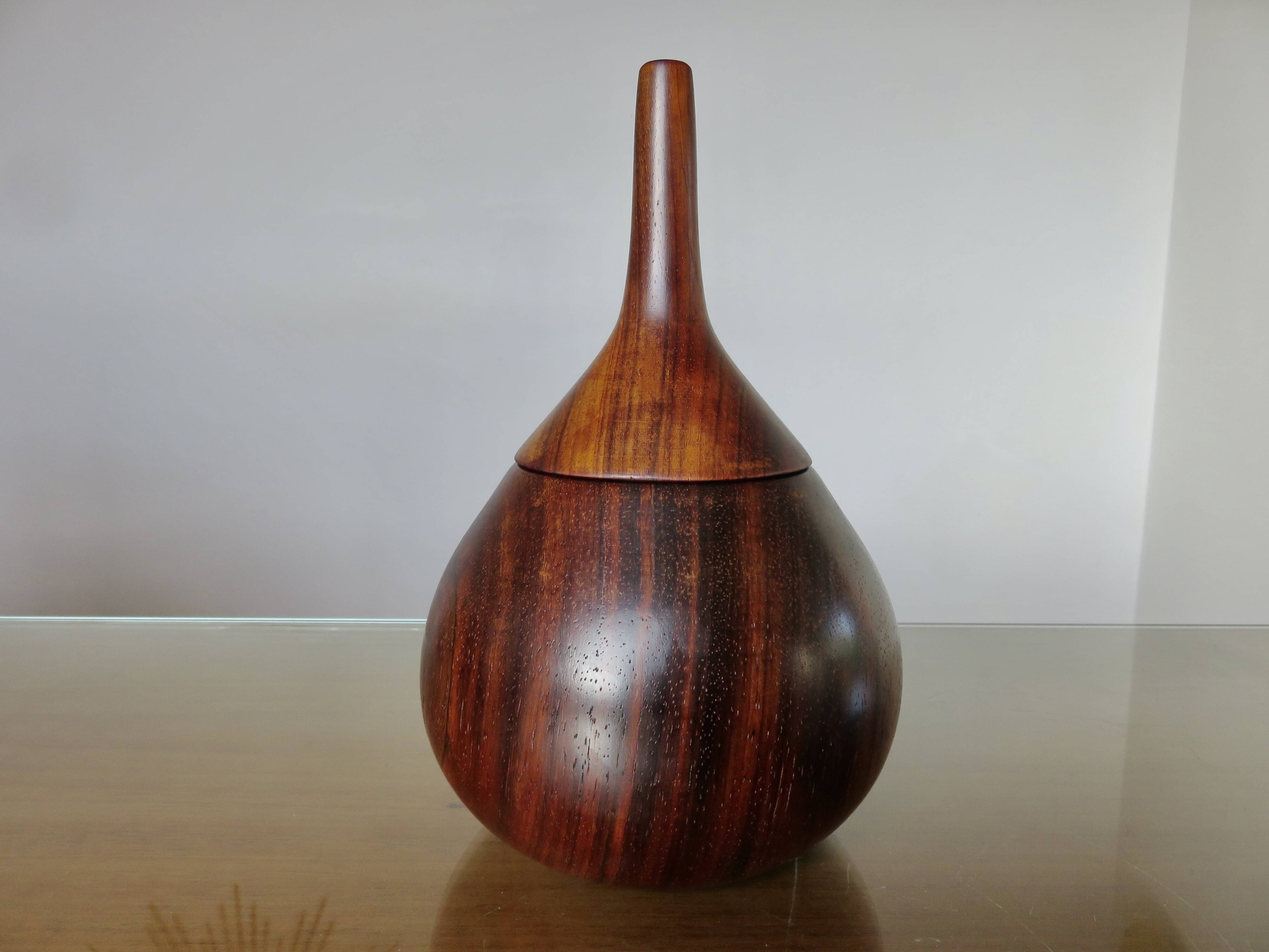 Scandinavian rosewood box, free form, 60s-70s