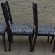 4 Louis XVI style chairs in black aged effect, Completely revamped