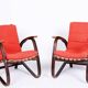 Czech Art Deco Oak Armchairs attributed to Jan Vaněk, 1940s, Set of 2