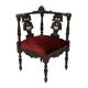 Antique Italian Oak Corner Chair Renaissance Style