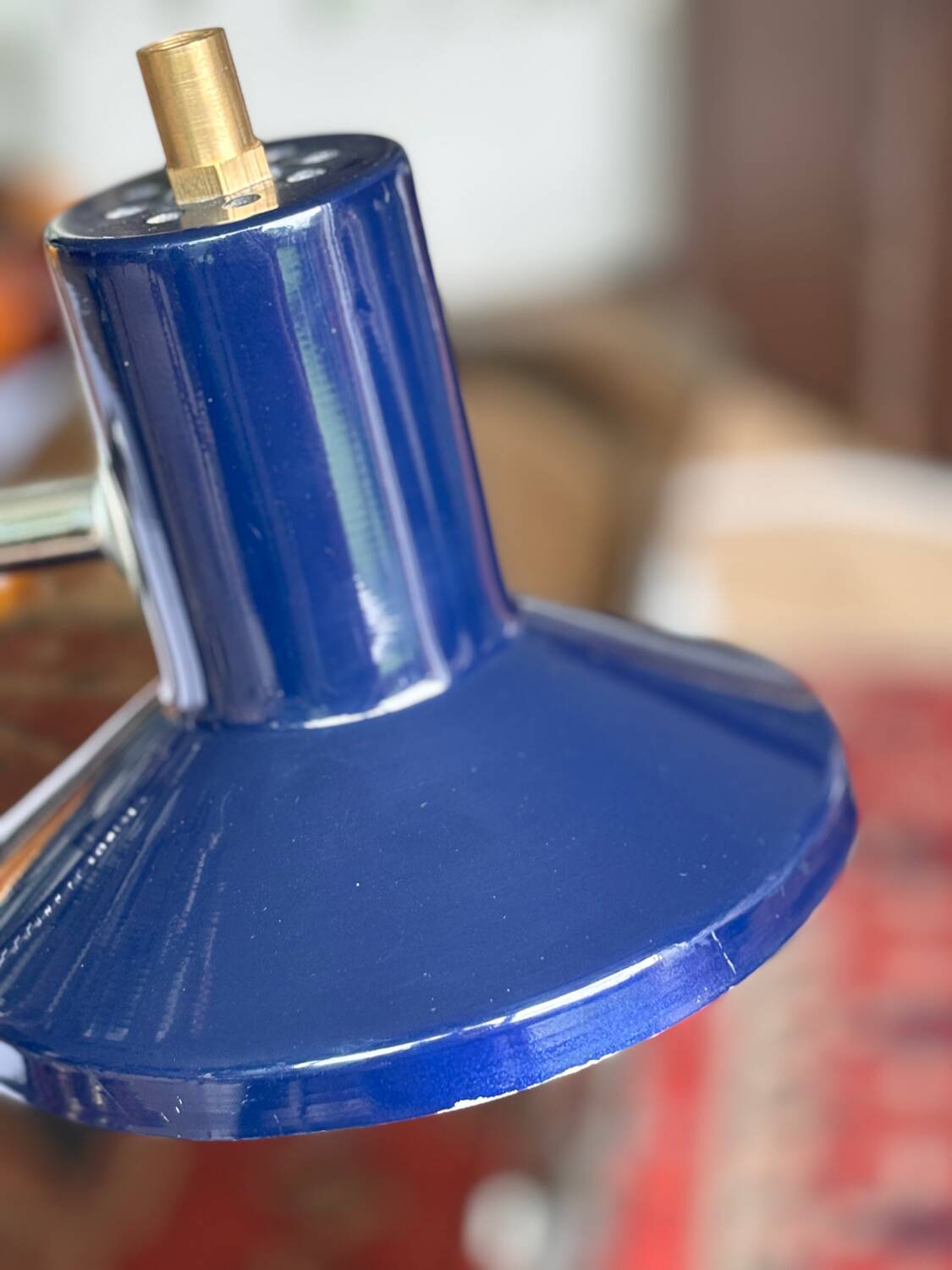 Lampe articulée de bureau en métal bleu, 1970
