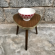 Small brown coffee table, vintage tripod door plant