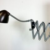 Grey Industrial Scissor Wall Lamp from Elektroinstala, 1960s
