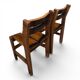 Paire de chaises en orme massif, style Maison Regain