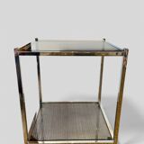 70s chrome and glass side table