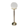 Mazzega lamppost with a chrome metal trumpet foot and a Murano glass globe