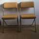 Paire de chaises Lafuma velours moutarde vintage 60/70’s
