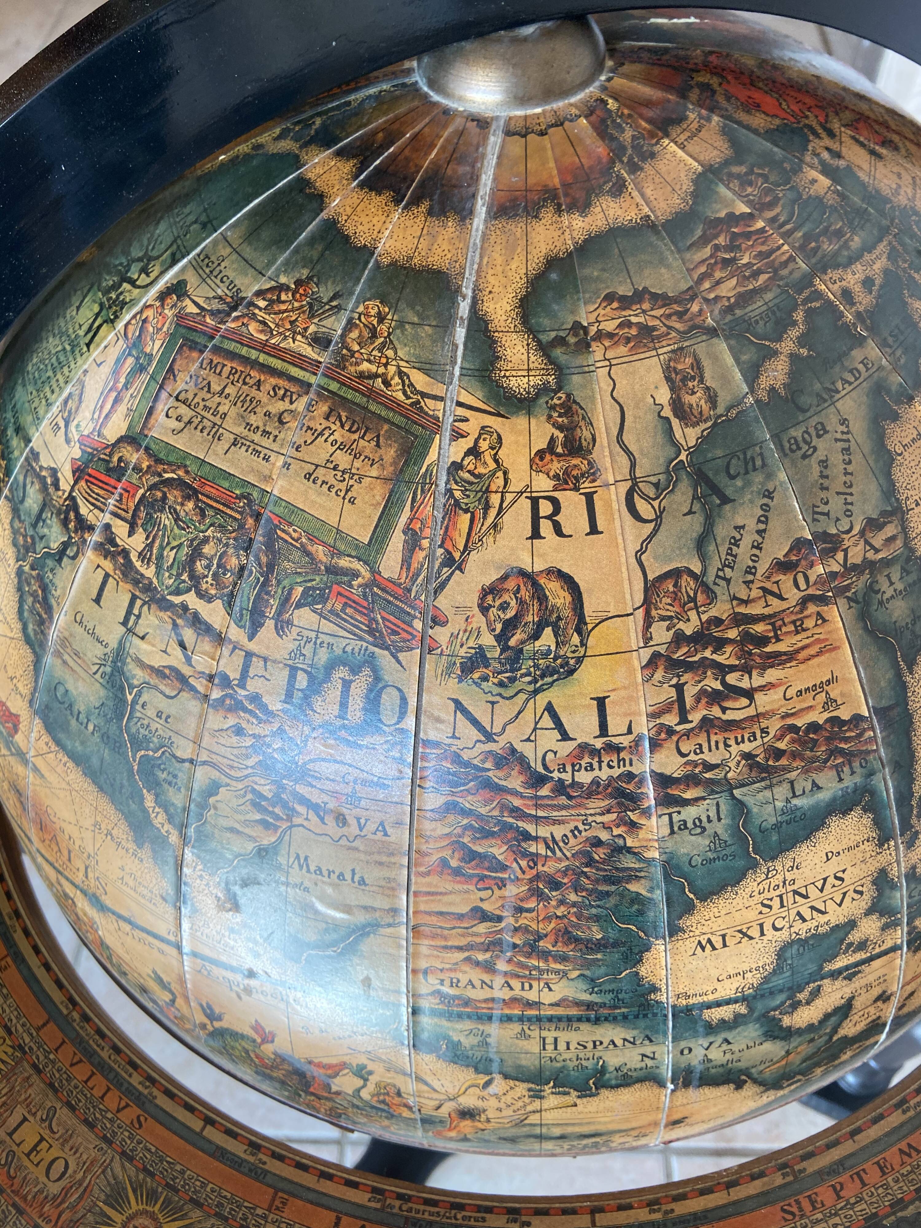 Vintage bar world map Italy 1970