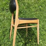 Scandinavian chair with faux leather seat and back
