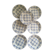 Flat plates "Sarreguemines" with blue checkered
