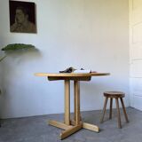 80s round beech table