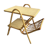 Rattan and bamboo coffee table 2 levels