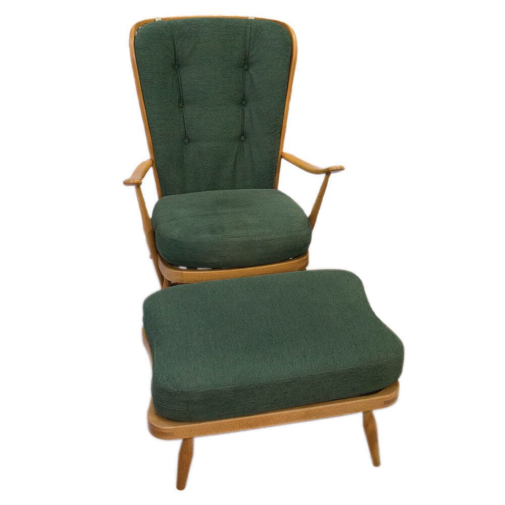 Armchair with ottoman Windsor 478 Lucian Ercolani for Ercol 1950