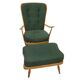 Armchair with ottoman Windsor 478 Lucian Ercolani for Ercol 1950