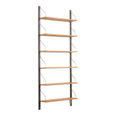 Ensemble de six étagères en chêne upcyclé de style Poul Cadovius.
