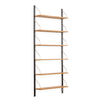 Set of six upcycled oak shelves in Poul Cadovius style.