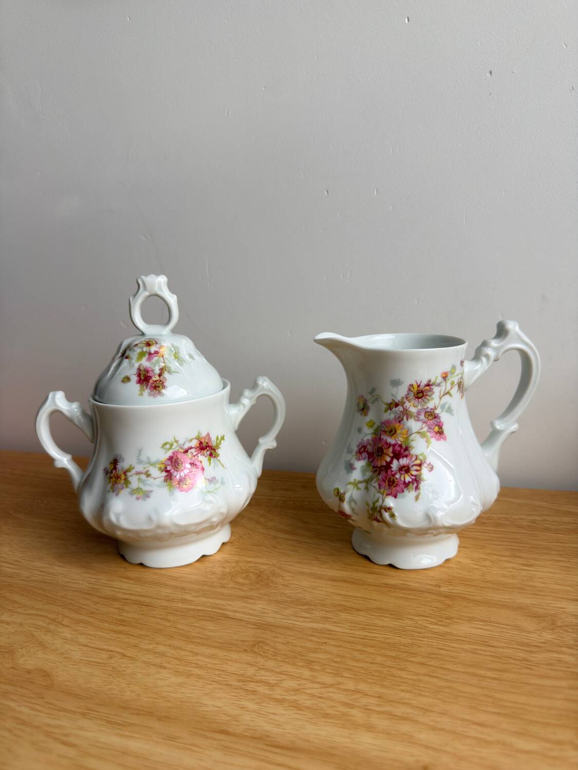 Sugar bowl & cream jug – Limoges porcelain Lafarge & Cie, 1900–1930