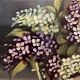 Huile sur panneau ancienne, bouquet de fleurs, cadre en bois sculpté d