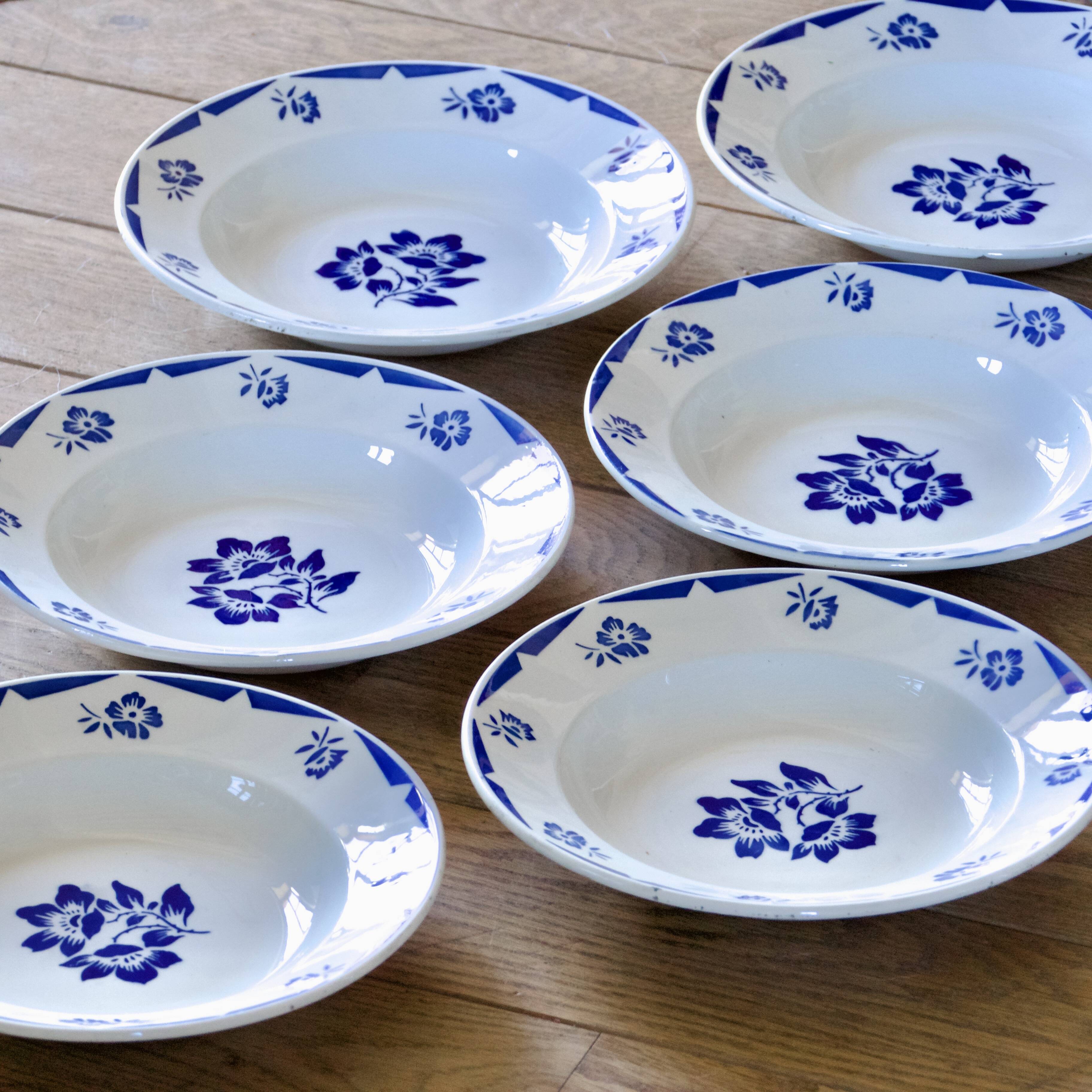 Antique Badonviller plates from the "Madelon" collection, hand-painted