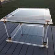 Table basse plexiglas verre vintage design années 70