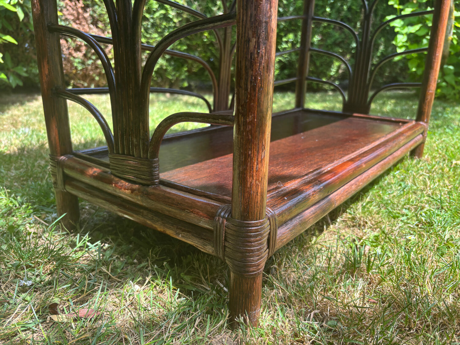 Vintage rattan bookshelf