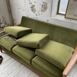 Scandinavian teak bench bed 140