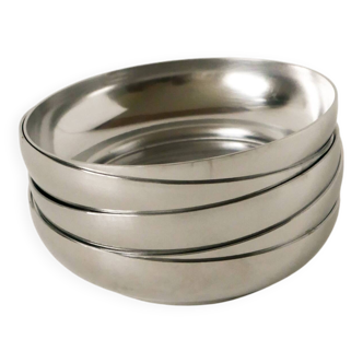 Set of 5 stainless steel bowls, Design, 1970