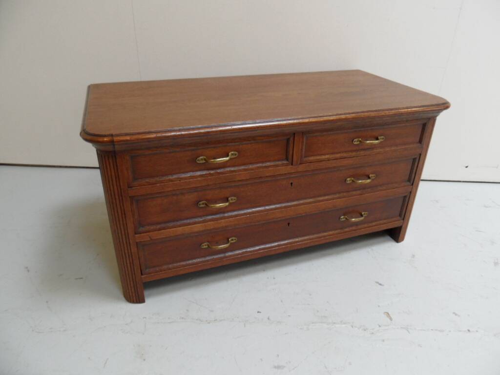 Antique oak filing cabinet with drawers