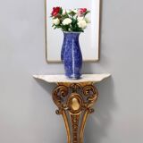 Blue and White Lacquered Ceramic Vase by Laveno Chinoiserie Style, Italy