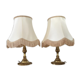 Pair of brass bedside lamp
