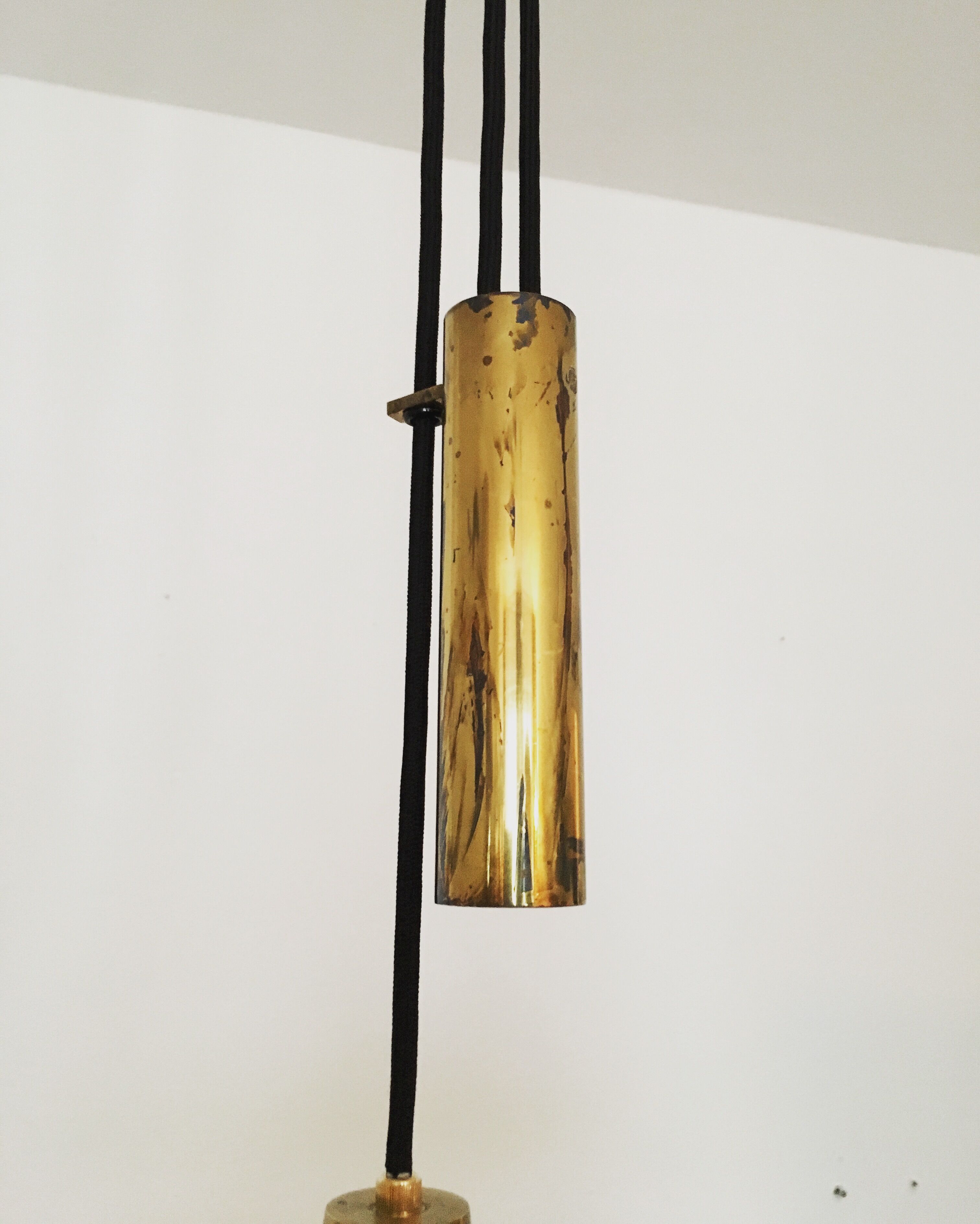 Mid Century Modern Fusijama brass pendant lamp by Th. Valentier