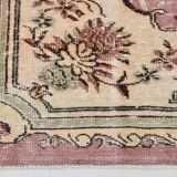 Rare Tapis Vintage Anatolie | Rose Antique & Crème Floral Rug, 185x314 Cm