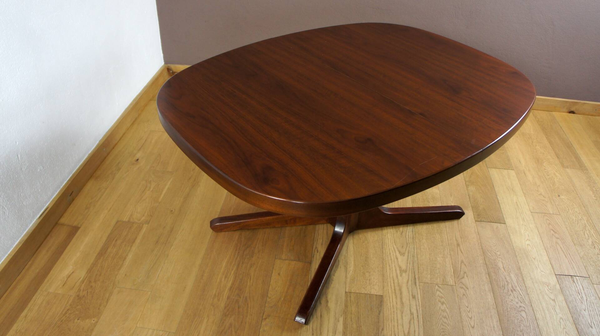 Table Ovale & Pied Central Vintage Année 1960 / 1970