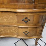Scrétaire commode galbé marqueté