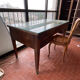 Double-sided administrative desk in oak.
