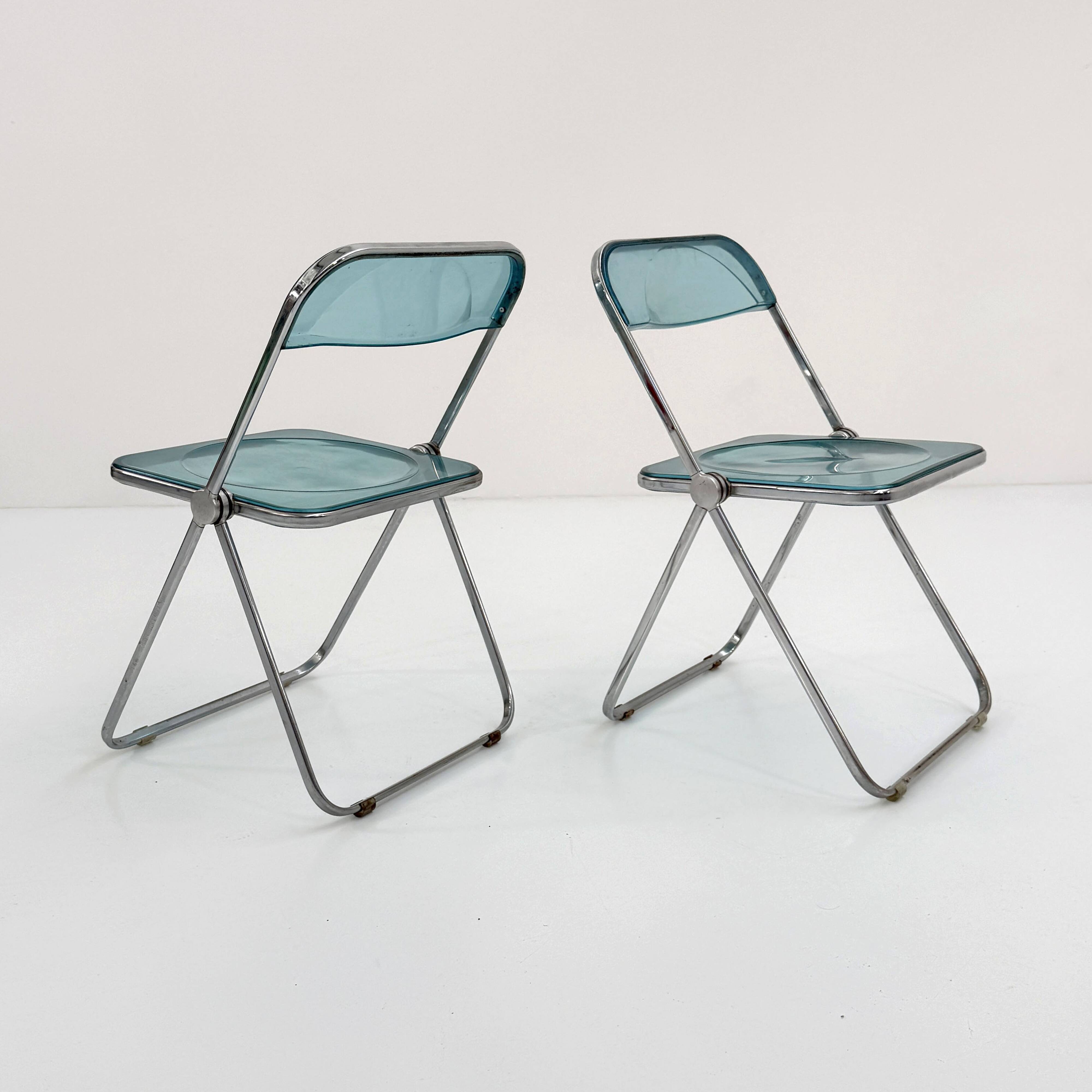 Blue Plia Chair by Giancarlo Piretti for Castelli, 1960