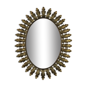 Miroir oval à feuilles