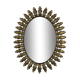 Miroir oval à feuilles d'acanthe en métal dorées