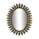 Miroir oval à feuilles d'acanthe en métal dorées